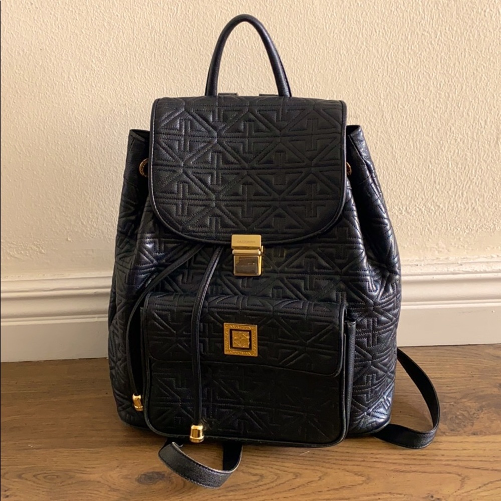 Vintage Italian quilted leather backpack